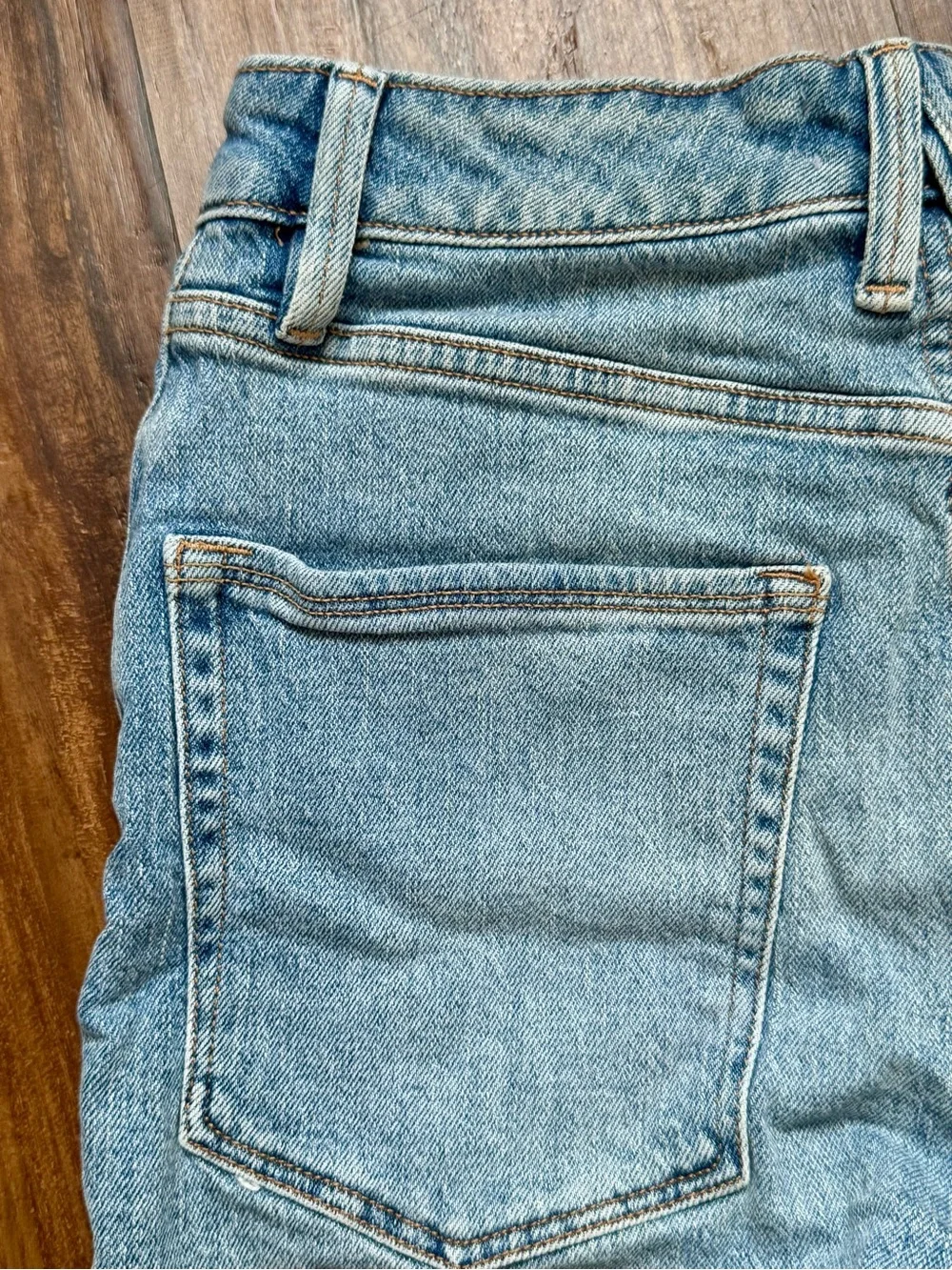 Good American Light Blue Denim Shorts with Crystal Fringe, Size 26